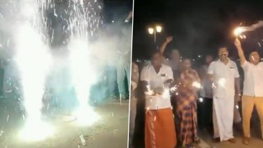 BJP-AIADMK Alliance Ends: BJP Workers Burst Firecrackers in Madurai After AIADMK Snaps Ties With NDA (Watch Video)